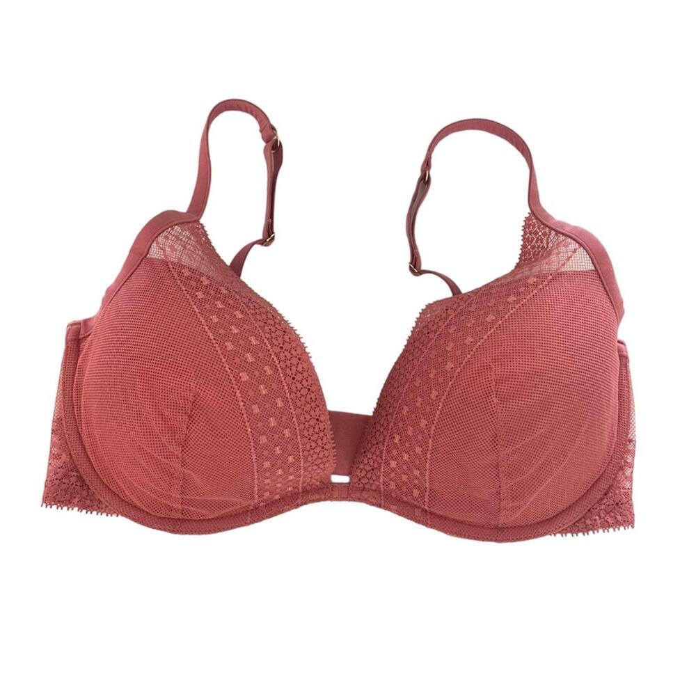 Victoria's Secret Incredible Plunge Lace Mesh Bra Size 34DD